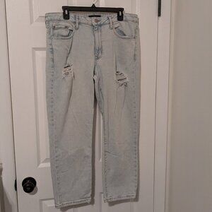 Aeropostale mid rise ankle straight distressed jeans size 16
